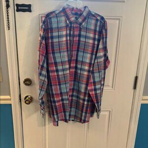 Southern Proper Men's Red and Blue Plaid Shirt XLT.